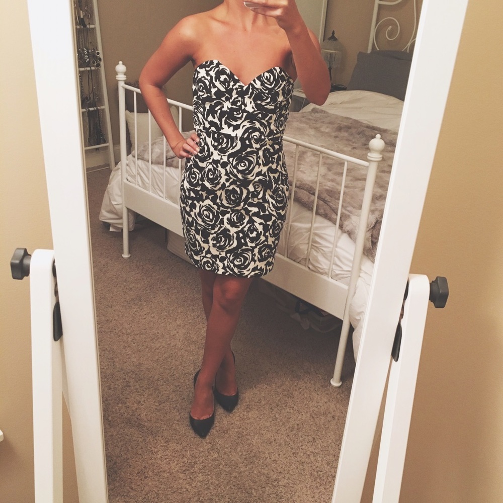 Black & White Strapless Dress